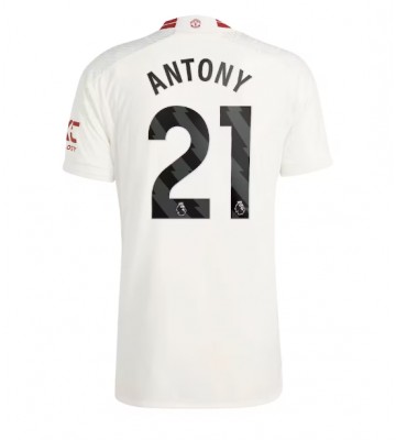 Lacne Muži Futbalové dres Manchester United Antony #21 2023-24 Krátky Rukáv - Tretina